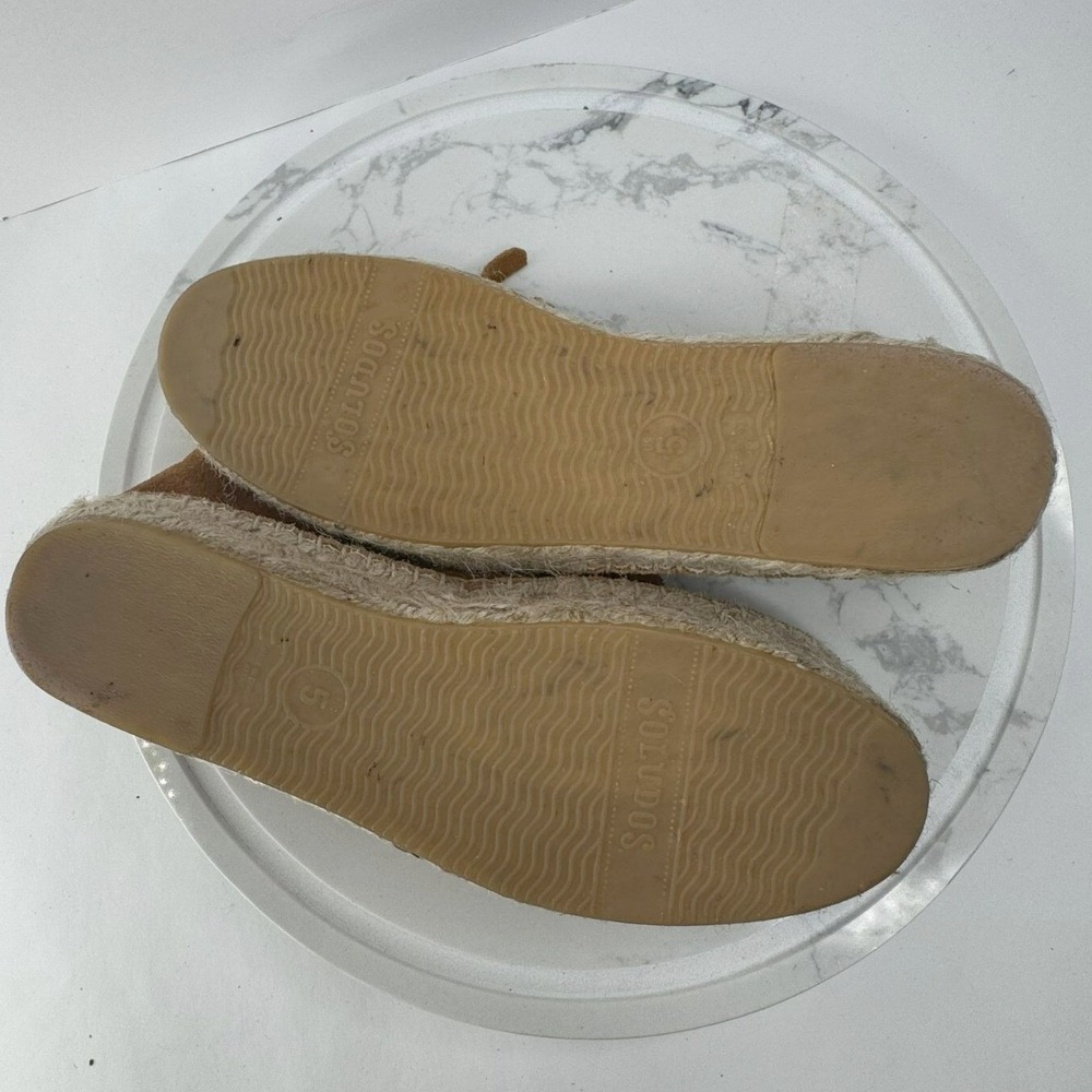Soludos Women‎ Tan Suede Fringed Espadrille Loafer Flats Shoes Size 5 Vacation - Picture 6 of 7